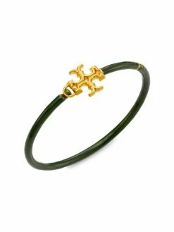 Tory Burch Bracelet Kira Goldtone Hinged Enamel Logo