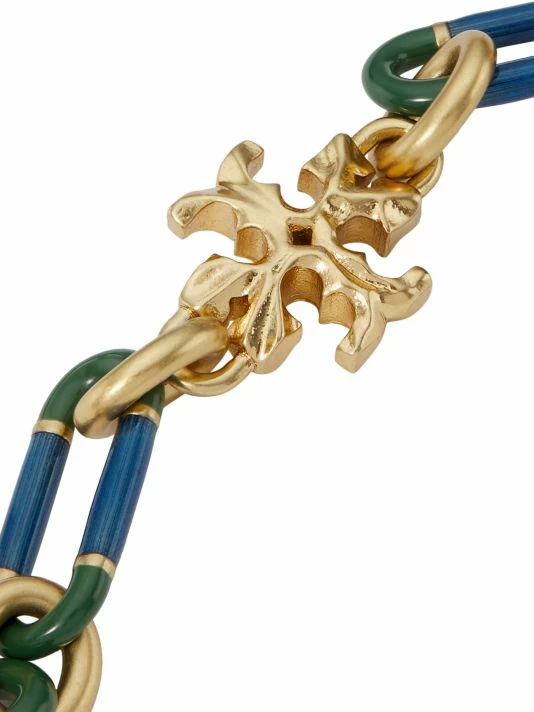 Tory Burch Bracelet Chain Enamel Stripe Roxanne Goldtone 4 Tory Burch Bracelet Chain Enamel Stripe Roxanne Goldtone - Image 4