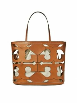 Tory Burch Tote Leather Cutout Logo