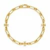 Tory Burch Necklace Goldplated Zirconia Cubic Roxanne Short Chain