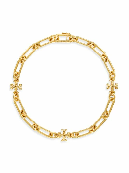 Tory Burch Necklace Goldplated Zirconia Cubic Roxanne Short Chain 1 Tory Burch Necklace Goldplated Zirconia Cubic Roxanne Short Chain