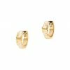 Tory Burch Enamel Huggie Earring Hoop Logo Goldtone