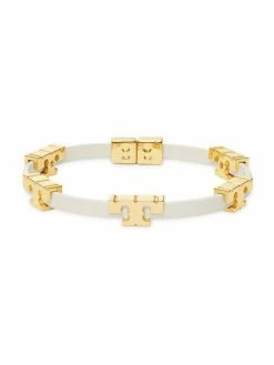 Tory Burch Bracelet Serif-T Leather Goldtone