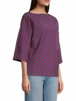 Tory Burch T-Shirt Diagonal-Striped -Tory Burch Shop unnamed file 1090