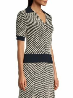Tory Burch Polo Chevron Stripe Short-Sleeve -Tory Burch Shop unnamed file 1110