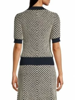 Tory Burch Polo Chevron Stripe Short-Sleeve -Tory Burch Shop unnamed file 1111