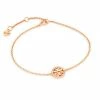 Tory Burch Miller Charm Bracelet Logo Crystal 18K-Gold-Plated