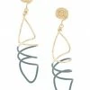 Tory Burch Earring 18K-Gold-Plated Drop Enamel Twisted