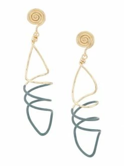 Tory Burch Earring 18K-Gold-Plated Drop Enamel Twisted