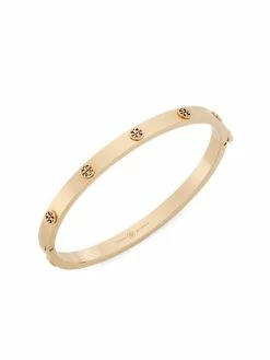 Tory Burch Miller Bangle Logo Goldtone