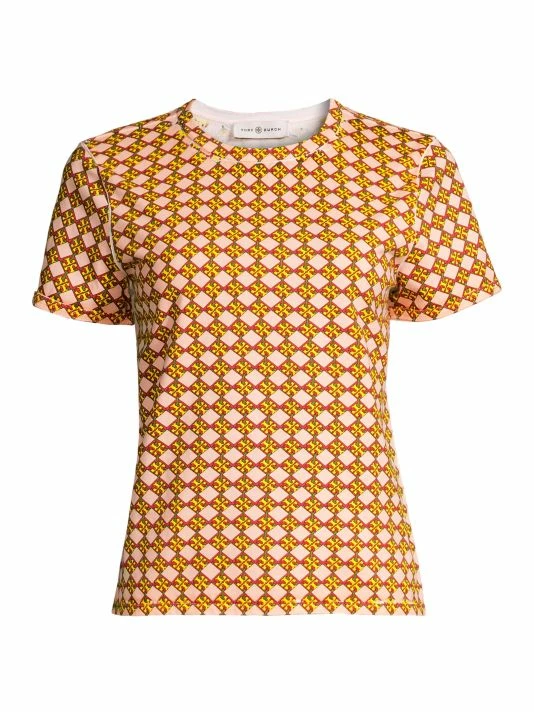 Tory Burch Logo Checker T-Shirt 1 Tory Burch Logo Checker T-Shirt