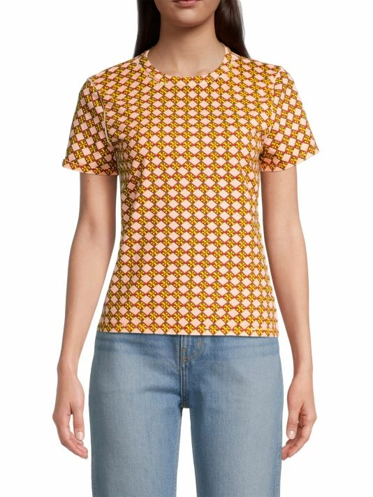 Tory Burch Logo Checker T-Shirt 3 Tory Burch Logo Checker T-Shirt - Image 3