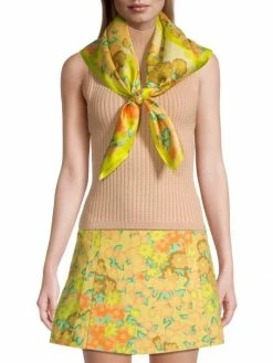 Tory Burch Scarf Kira Blossom Silk Double-Sided