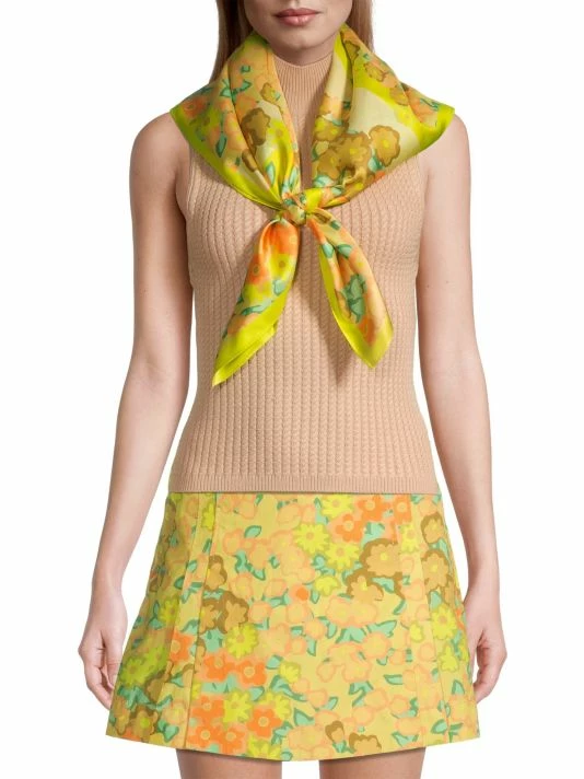 Tory Burch Scarf Kira Blossom Silk Double-Sided 1 Tory Burch Scarf Kira Blossom Silk Double-Sided