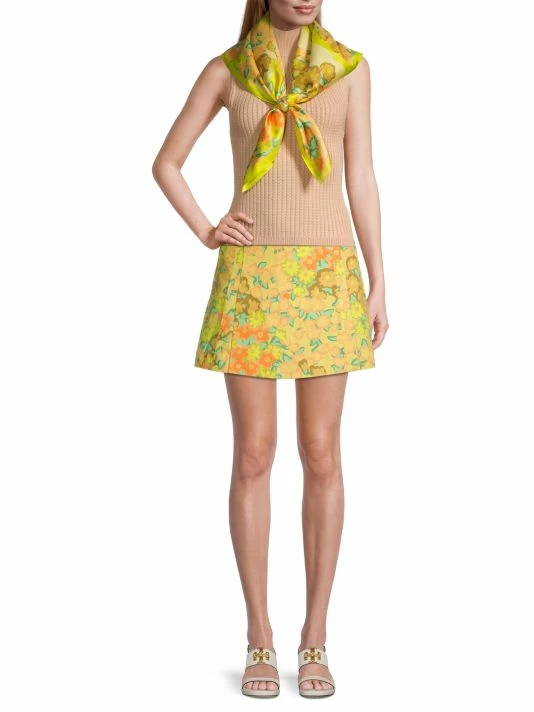 Tory Burch Scarf Kira Blossom Silk Double-Sided 2 Tory Burch Scarf Kira Blossom Silk Double-Sided - Image 2