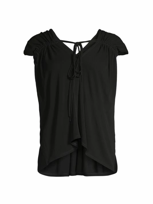 Tory Burch Top Jersey Cap-Sleeve Ruched 1 Tory Burch Top Jersey Cap-Sleeve Ruched