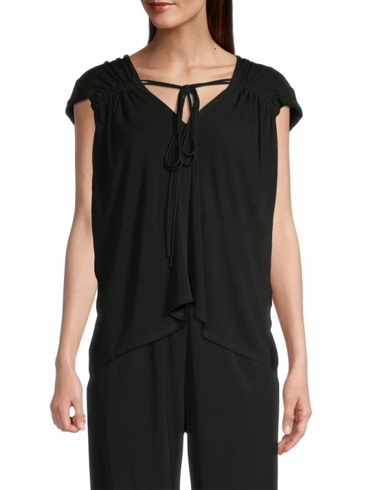 Tory Burch Top Jersey Cap-Sleeve Ruched 3 Tory Burch Top Jersey Cap-Sleeve Ruched - Image 3