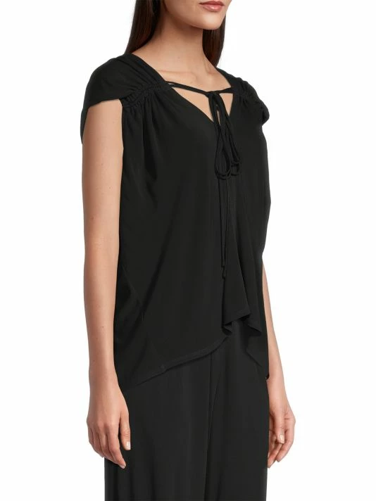 Tory Burch Top Jersey Cap-Sleeve Ruched 4 Tory Burch Top Jersey Cap-Sleeve Ruched - Image 4