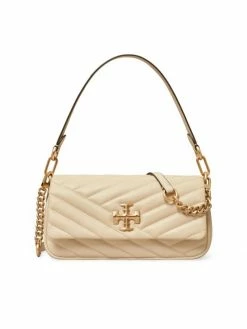 Tory Burch Shoulder Bag Kira New Cream Chevron Leather Small