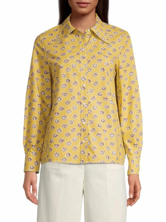Tory Burch Shirt Poplin Garden Rose 3 Tory Burch Shirt Poplin Garden Rose - Image 3