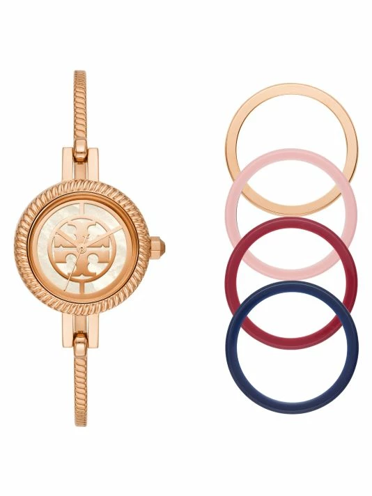 Tory Burch Set Watch Bangle Reva Stainless Steel Goldtone Rose 1 Tory Burch Set Watch Bangle Reva Stainless Steel Goldtone Rose