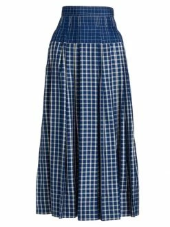 Tory Burch Plaid Skirt Silk Picnic Pleated
