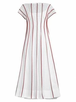 Tory Burch Midi-Dres Eyelet Honeycomb