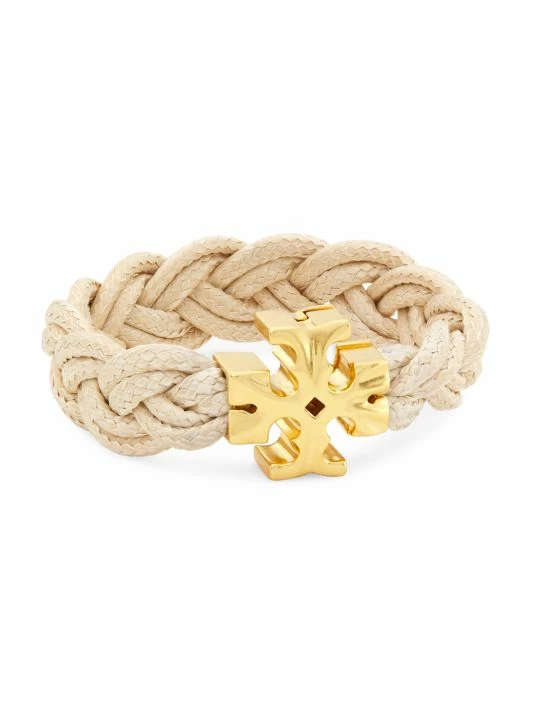 Tory Burch Fisherman Bracelet 18K-Gold-Plated Cotton Braided 1 Tory Burch Fisherman Bracelet 18K-Gold-Plated Cotton Braided