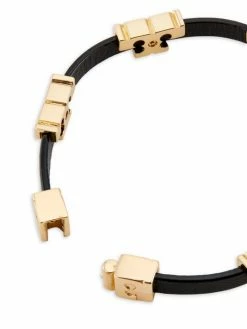 Tory Burch Bracelet Serif-T Leather Goldtone Stackable Black -Tory Burch Shop unnamed file 1476