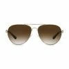 Tory Burch Aviator Sunglass 58Mm Grey Gold
