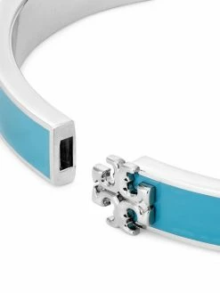 Tory Burch Kira Silvertone Bangle Enamel Logo -Tory Burch Shop unnamed file 1505