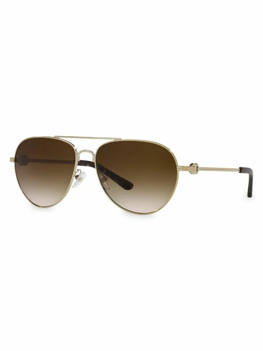 Tory Burch Aviator Sunglass 58Mm Grey Gold 2 Tory Burch Aviator Sunglass 58Mm Grey Gold - Image 2