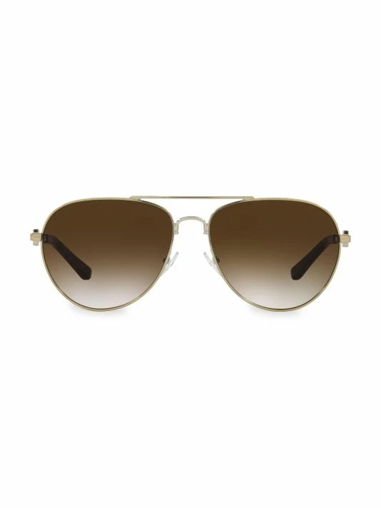 Tory Burch Aviator Sunglass 58Mm Grey Gold 6 Tory Burch Aviator Sunglass 58Mm Grey Gold - Image 6