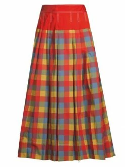 Tory Burch Plaid Skirt Veronica Pleated
