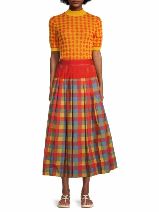 Tory Burch Plaid Skirt Veronica Pleated 2 Tory Burch Plaid Skirt Veronica Pleated - Image 2