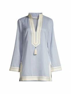Tory Burch Tunic Tory Cotton Tassel Voile