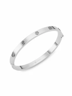 Tory Burch Miller Bangle Stainless Steel Logo