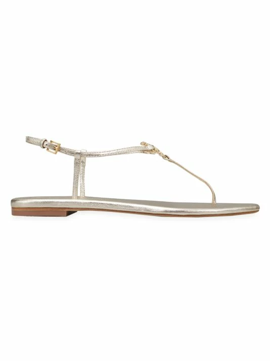 Tory Burch Sandal Leather Ankle-Strap Capri Metallic 1 Tory Burch Sandal Leather Ankle-Strap Capri Metallic