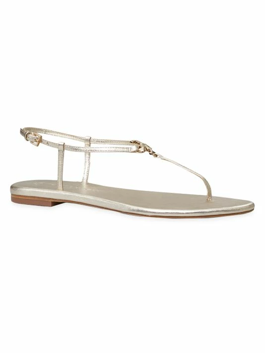 Tory Burch Sandal Leather Ankle-Strap Capri Metallic 2 Tory Burch Sandal Leather Ankle-Strap Capri Metallic - Image 2