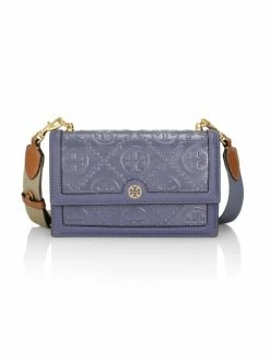Tory Burch Shoulder Bag Mini T Monogram Leather Patent Embossed