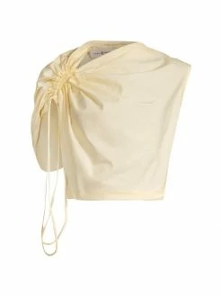 Tory Burch Top Poplin Sleeveles Ruched