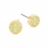 Tory Burch Miller Earring 18K-Gold-Plated Enamel Stud