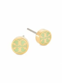 Tory Burch Miller Earring 18K-Gold-Plated Enamel Stud