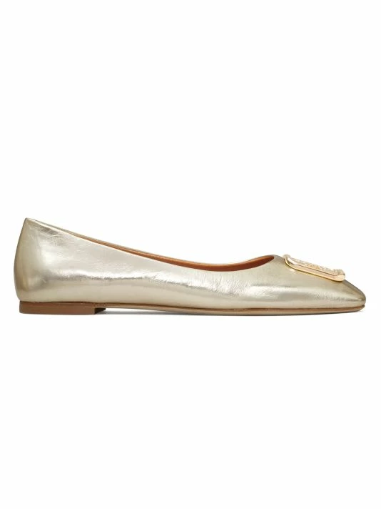 Tory Burch Flat Metallic Leather Ballet Georgia 1 Tory Burch Flat Metallic Leather Ballet Georgia