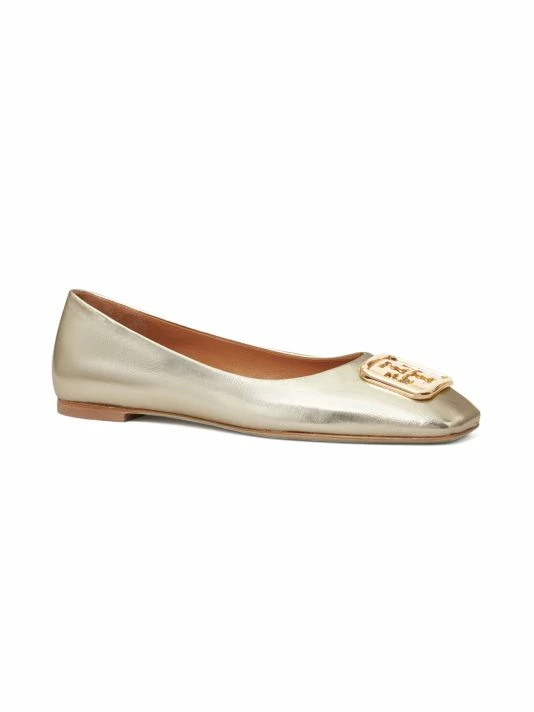 Tory Burch Flat Metallic Leather Ballet Georgia 2 Tory Burch Flat Metallic Leather Ballet Georgia - Image 2