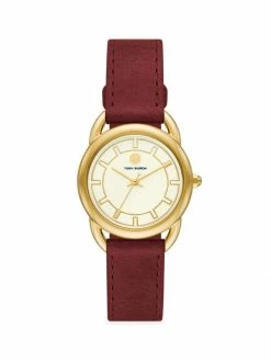Tory Burch Watch Luggage Leather-Strap Ravello