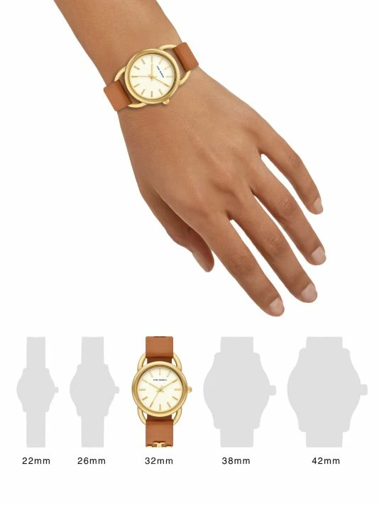 Tory Burch Set Watch Leather Strap Ravello Goldtone 2 Tory Burch Set Watch Leather Strap Ravello Goldtone - Image 2