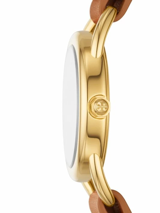 Tory Burch Set Watch Leather Strap Ravello Goldtone 4 Tory Burch Set Watch Leather Strap Ravello Goldtone - Image 4