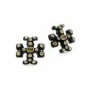 Tory Burch Earring Logo Resin Crystal, Stud Roxanne Goldtone,