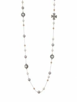 Tory Burch Necklace Kira Silvertone Crystal